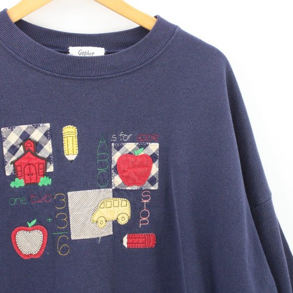 Vintage Gopher Sport Sweatshirt Womens Single Stitch School Teacher Size 3X - Picture 2 of 10